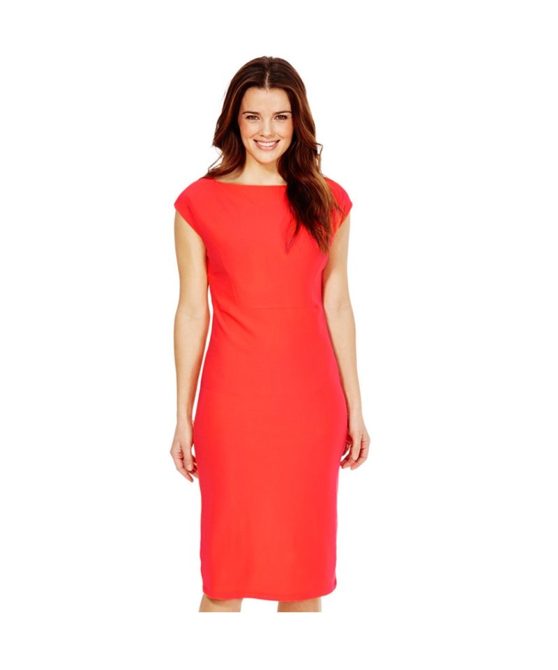 红色休闲连衣裙