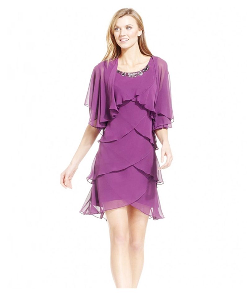 紫色紧身连衣裙 - 图片 2